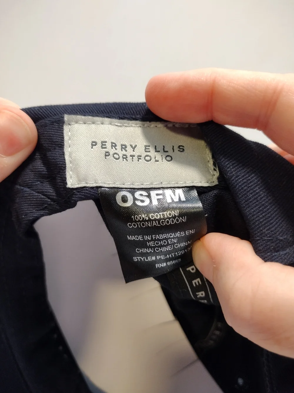 Perry Ellis Dark Navy Cotton Logo Cap